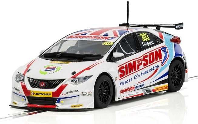 Scalextric Honda Civic Type R BTCC 2017 Matt Simpson